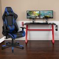 Flash Furniture Red Gaming Desk-Cup Holder/Reclining Chair Set BLN-X20RSG1030-BL-GG